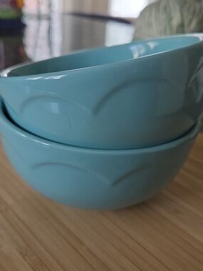 Kate Spade Lenox 6" Cereal Soup Bowls All In Good Taste Turquoise Set of 2